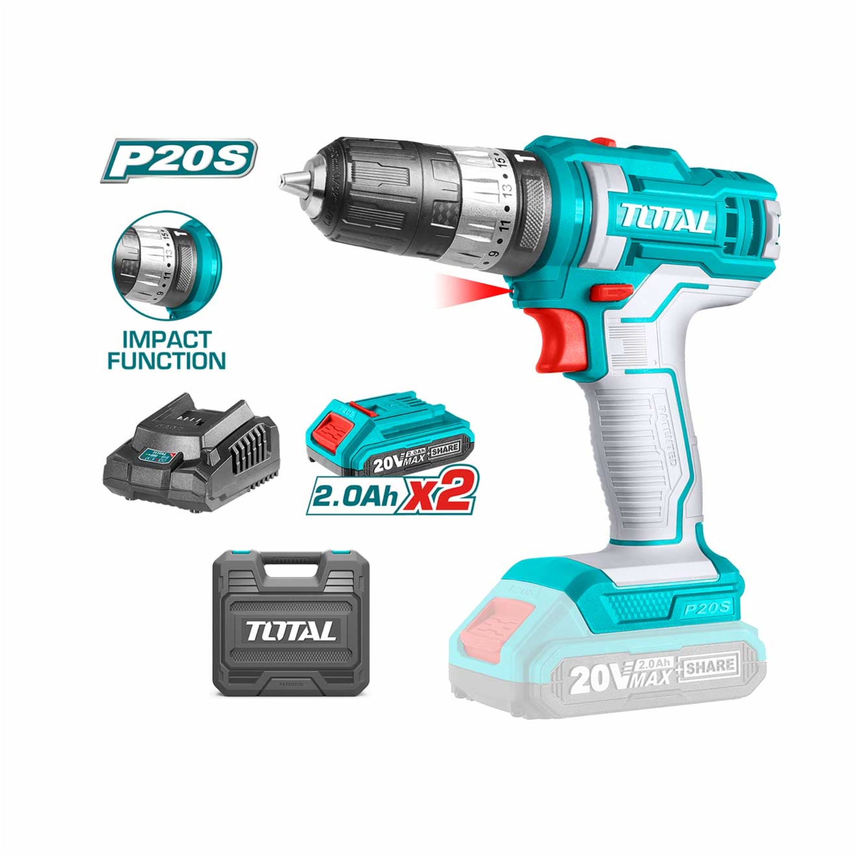 Jth Hardware TIDLI20145 P20S LI-ION IMPACT DRILL SET – JTH HARDWARE SDN BHD